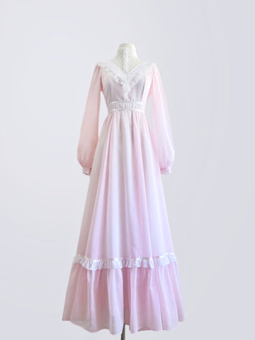 1970s Gunne Sax Romantic Renaissance Bridal Collection - Pastel Pink