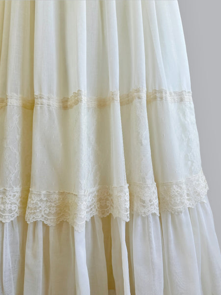 1970s Gunne Sax Dress - Cream