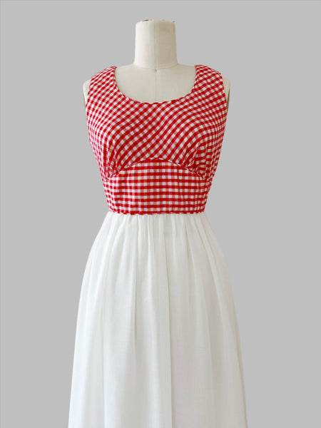 1970S Rouge Gingham Dress