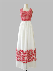 1970S Rouge Gingham Dress