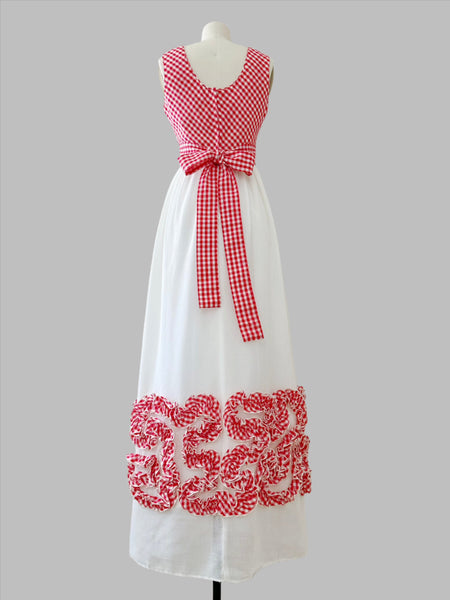 1970S Rouge Gingham Dress