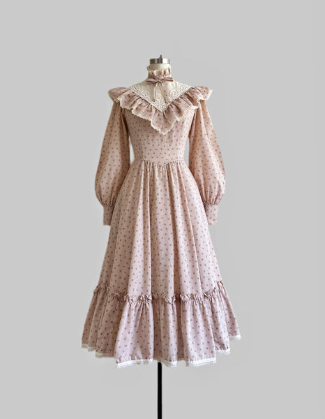 1970s Gunne Sax Midi - Rosy Brown