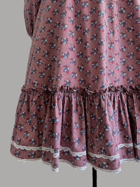 1970s Gunne Sax Dress - Rosy Mocha Floral