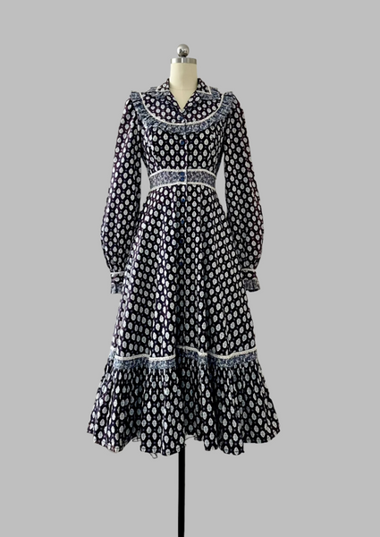 1970s Gunne Sax Lumière May Bells Dress