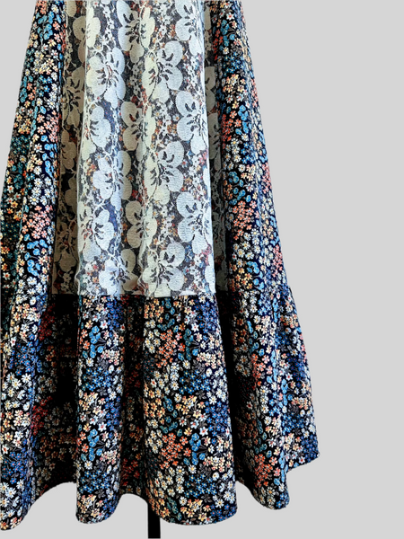 1970s Maxi - Noir Bohemain Floral