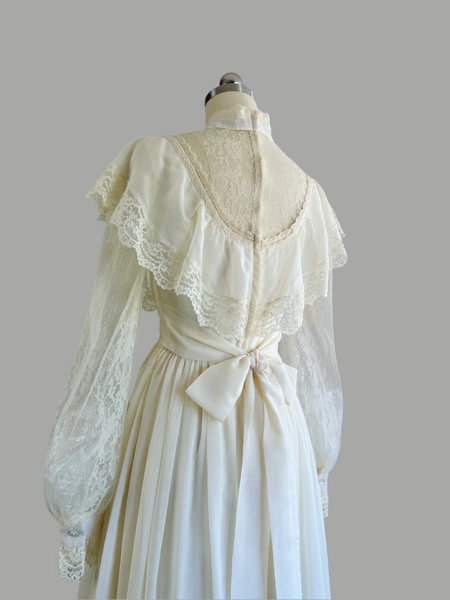 1970s Gunne Sax Dress - Cream