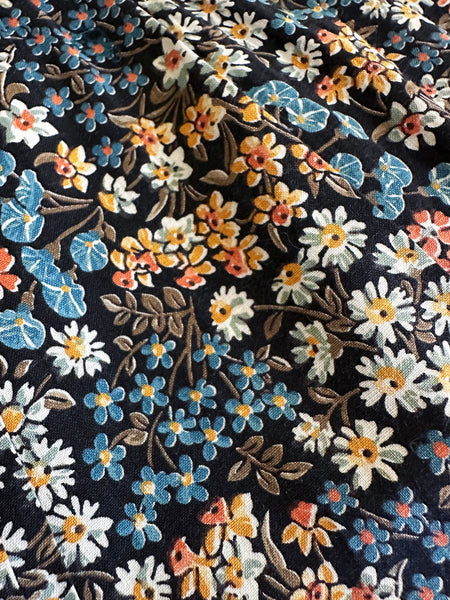 1970s Maxi - Noir Bohemain Floral