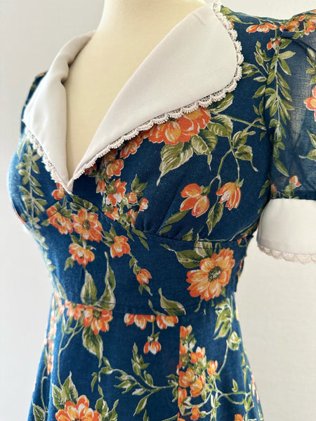1960s Dreamscape Dress in Clementine Floral